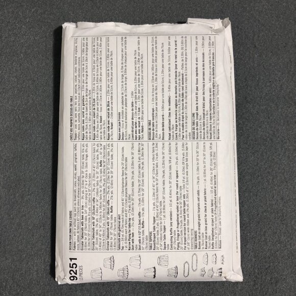 Vintage Simplicity 9251 SEWING Pattern Table covers Cloths 90s - Picture 2 of 7